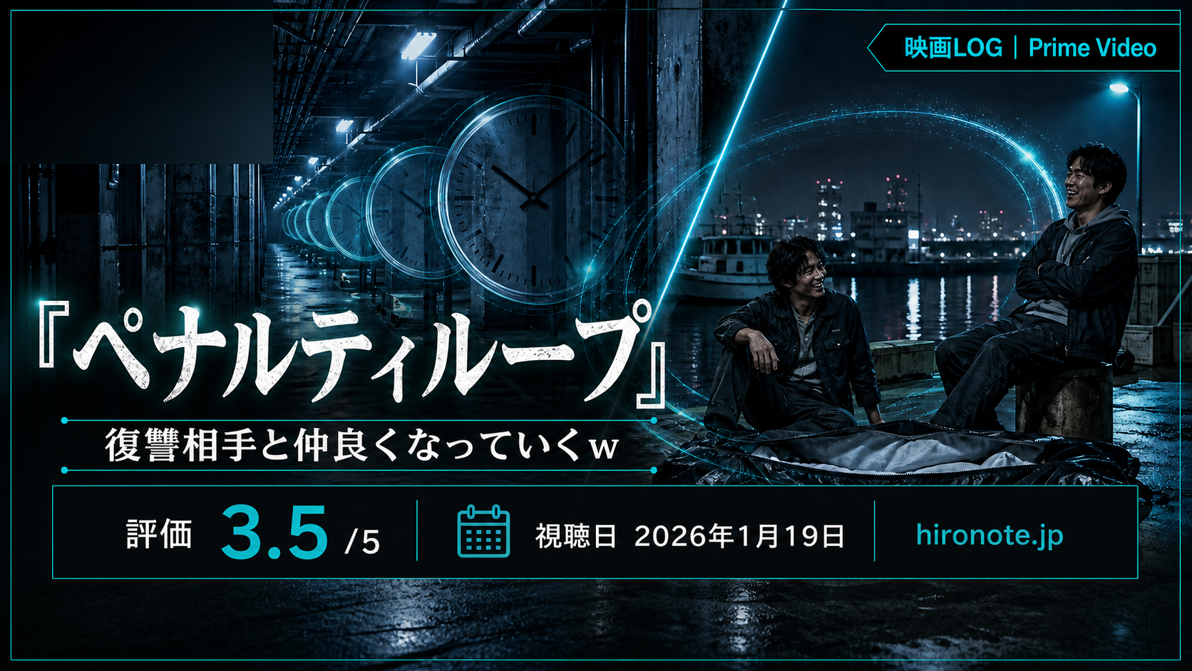 映画ペナルティループをイメージしたHIRONOTEオリジナルアイキャッチ